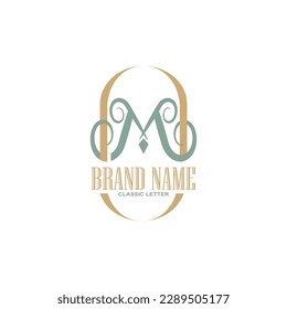 Símbolo del logotipo de la letra m para el negocio inicial.
