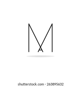 Letter M and A logo template