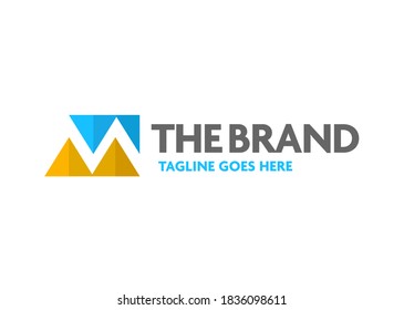 letter M logo template abstract mountain symbol