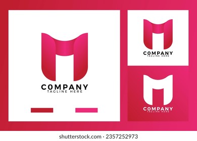 Letter M logo template with color gradient