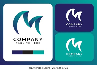 Letter M logo template with color gradient