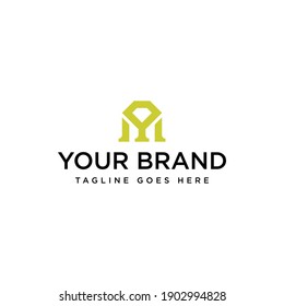 Letter M logo template, Diamond icon design vector