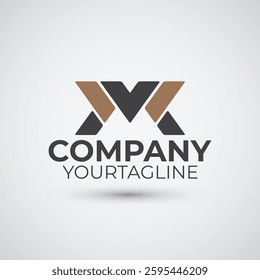 letter M logo template flat design