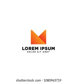 letter M logo template and fox logo vector editable