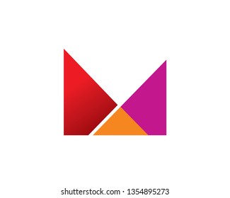 Letter M Logo Template, Icon, Symbol - Vector