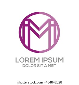 Letter M logo template icon design stock elements 