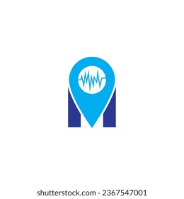 Buchstabe M-Logo-Template-Position Vektorgrafik-Design