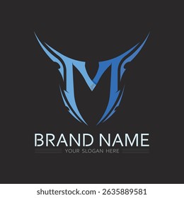 Plantilla de logotipo de letra M con aspecto moderno para diseño creativo