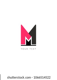 
Letter m logo template in pink and gray