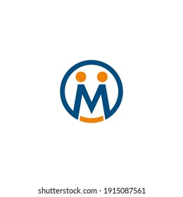 Plantilla de logotipo de letra M. Plantilla del logotipo de la mano temblorosa. Vector Eps10