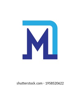 Briefvorlage m Logo. Logos für einfache M-Monoline-Buchstaben