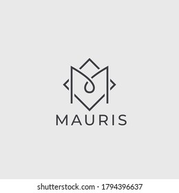 Letter M logo template. Unique modern creative elegant logotype. Vector icon.