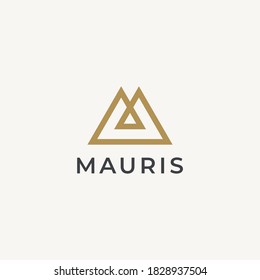 Letter M logo template. Unique modern creative elegant logotype. Vector icon.