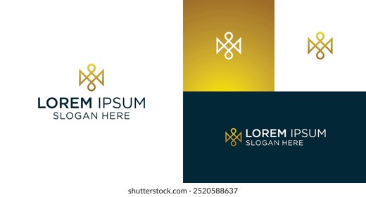 Modelo do logotipo da letra M. Logotipo elegante criativo moderno único. Ícone de vetor.