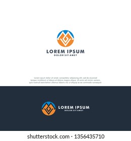 Letter M logo template vector illustration