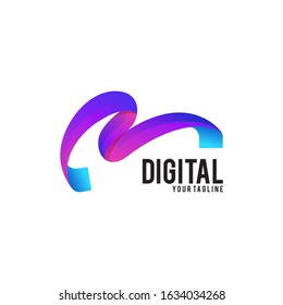 Letter m logo template vector premium
