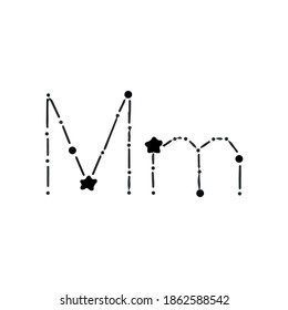 Plantilla de logotipo de letra M estampación de estrellas de diseño vectorial