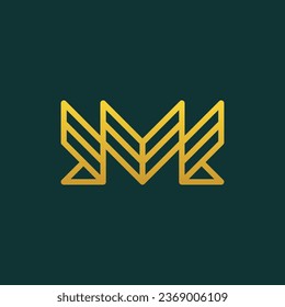Plantilla de logotipo de letra M. Ilustración vectorial del elemento de diseño de alas. Identidad de marca corporativa
