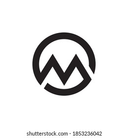 Letter M logo type, mountain logo, Minimalist Letter M Logo, lack and white business card emblem