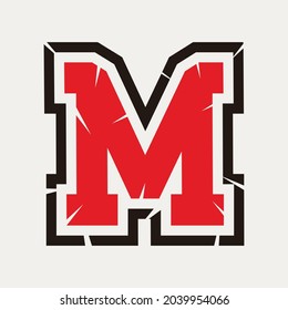letter m logo with a unique look and cartoon nuance