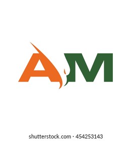 letter A and M logo vector.