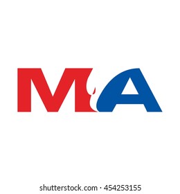letter A and M logo vector.