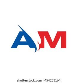 letter A and M logo vector.