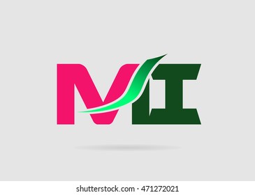 Letter M and i logo vector
