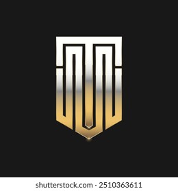 Letter M logo vector gold efffect and icon symbol