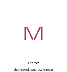 Letter M logo. Vector illustration. Color style. White background
