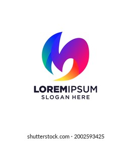 Ilustración vectorial del logotipo de la letra M, inspiración de diseño. Iconos coloridos
