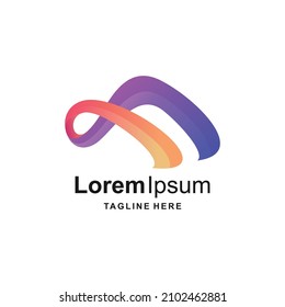Logotipo de la letra M - Logotipo de la ilustración - Logotipo colorido