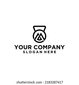 letter M logo vector for lifting weights or fitness