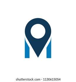 letter m logo vector. location logo. map logo. pin logo