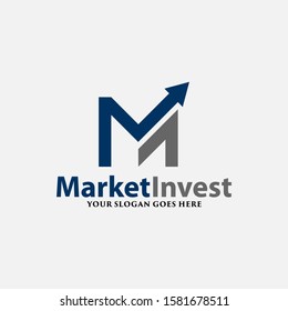 Letter M logo vector for Market / Finance, icon design template elements