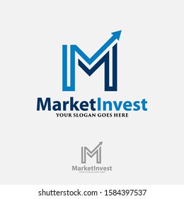 Letter M logo vector for Market / Finance, icon design template elements