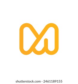 letter M logo vector. MM line art style