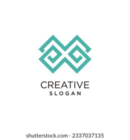 Letter M logo vector with modern creative and simple idea