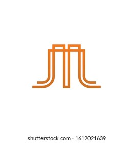 letter m logo vector with monogram