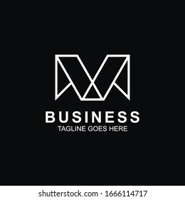 Letter M logo vector with monoline style. modern logo.