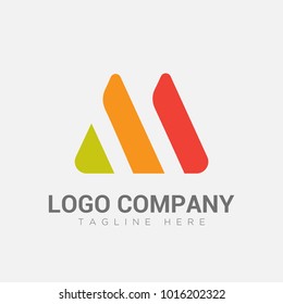 letter M logo vector, mountain logo abstract