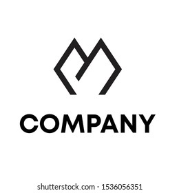 letter M logo vector sign template