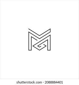 letter M logo vector template line