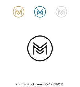plantilla de vector de logotipo M de letra 