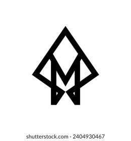 Letter M logo vektor with use of triangle