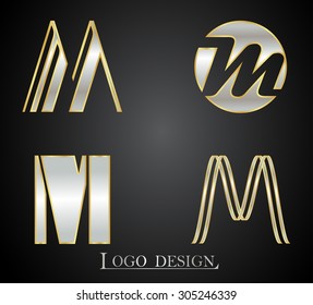 Letter M logo.Alphabet logo design.Abstract vector template.