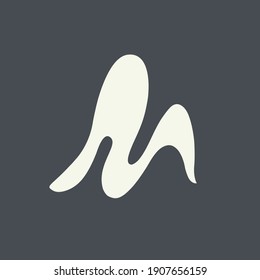 Letter M logo.Handgezeichnetes typografisches Symbol einzeln auf dunkelgrauem Hintergrund.Kalligrafisches Symbol für Schönheit, elegante Marke.Alphabet initial.Flat Farbe Form.