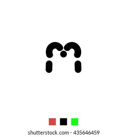 The letter M for logos, icons, web design, the template element. Black letters on a white background English alphabet. Vector Illustration Eps10.
