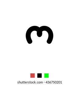 The letter M for logos, icons, web design, the template element. Black letters on a white background English alphabet. Vector Illustration Eps10.