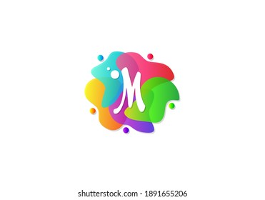 Buchstabe M Farbverlauf-Farbverlauf-Vektorgrafik für Logo-Vorlagen.